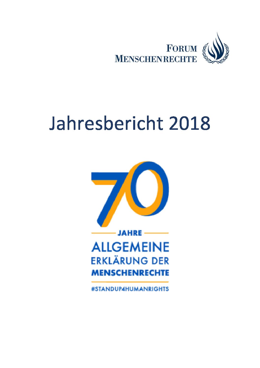 Titelbild des Jahresberichts des Forum Menschenrechte 2018.