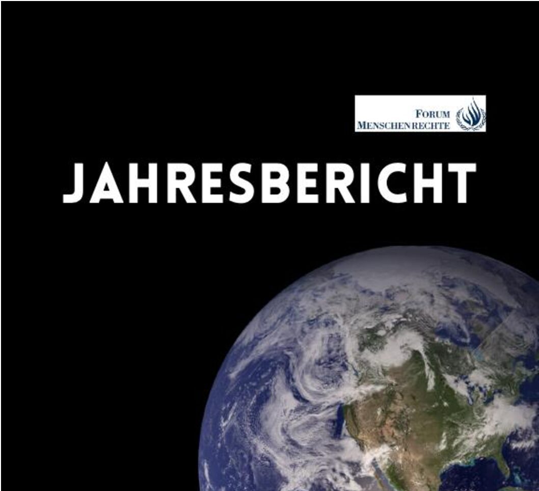 Titelbild des Jahresberichts des Forum Menschenrechte 2022.