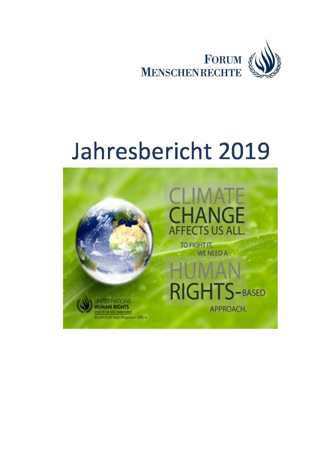 Titelbild des Jahresberichts des Forum Menschenrechte 2019.
